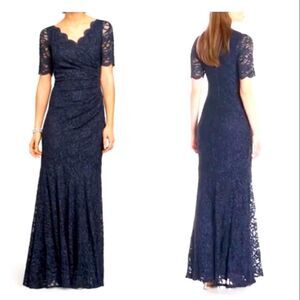 DECODE 1.8 Navy Lace Glitter Gown Size 8
